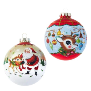 Assorted Santa And Reindeer Ball, INDIVIDUALLY SOLD