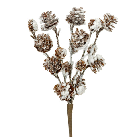 Flocked Pinecone Pick