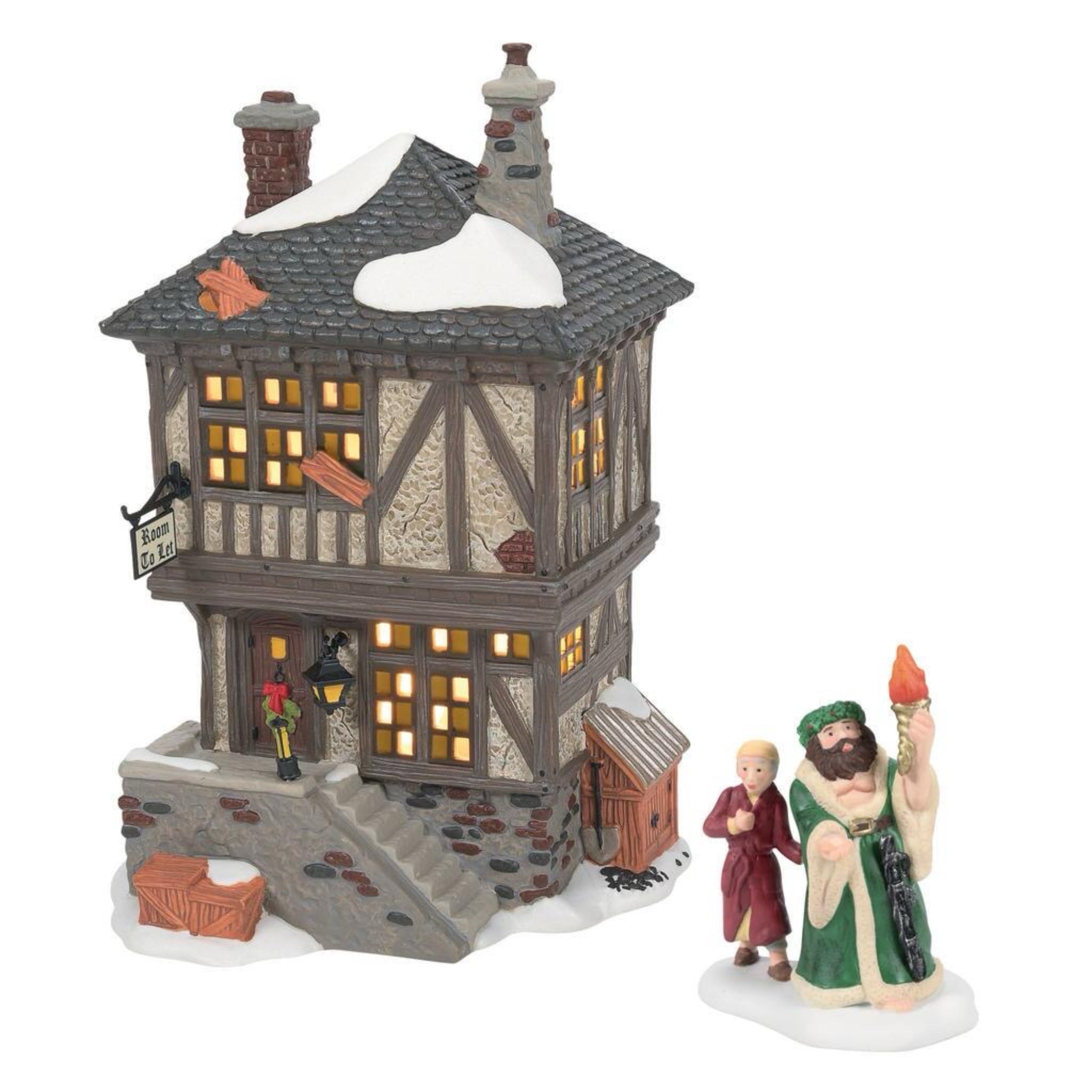 Dickens Village: Visiting The Miner's Home, Set Of 2