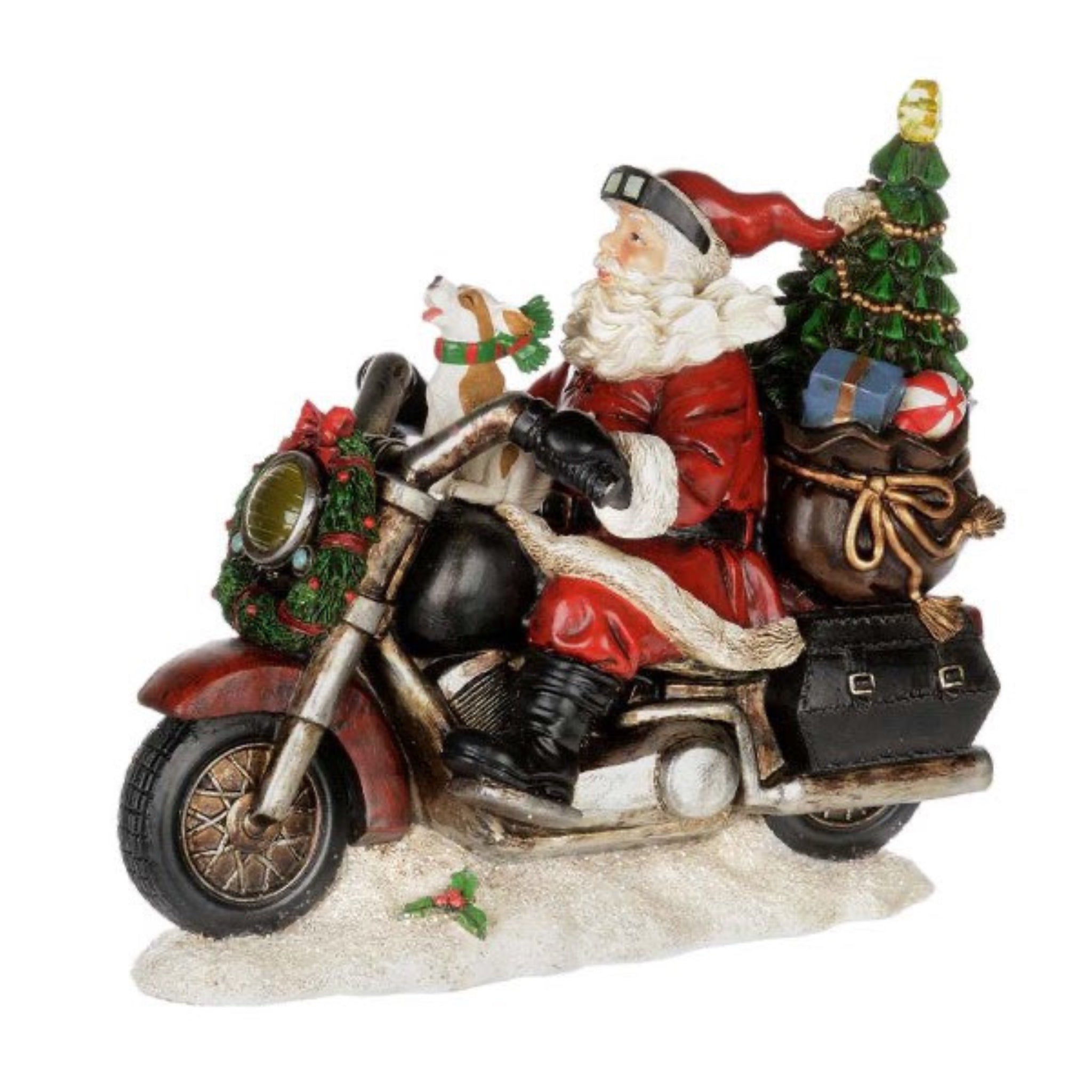 Santa On Motorcycle Figurine