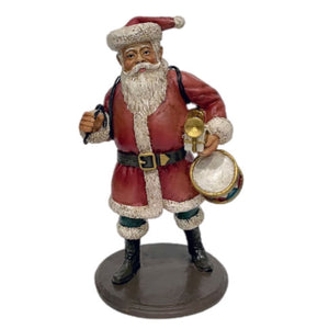 Santa With Drum Figurine