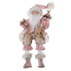 Pink Santa Shelf Sitter Figurine