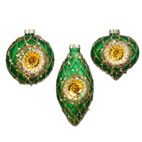 Assorted Green And Gold Reflector Ball, INDIVIDUALLY SOLD