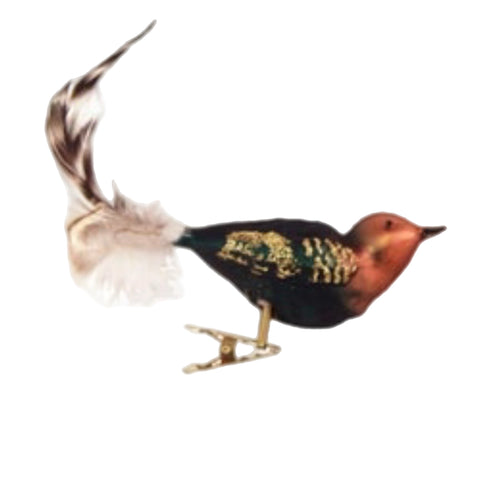 Brown Clip On Bird Ornament