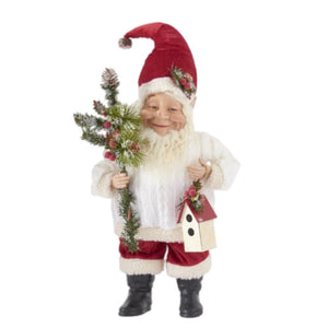 Santa Gnome Holding Birdhouse Figurine