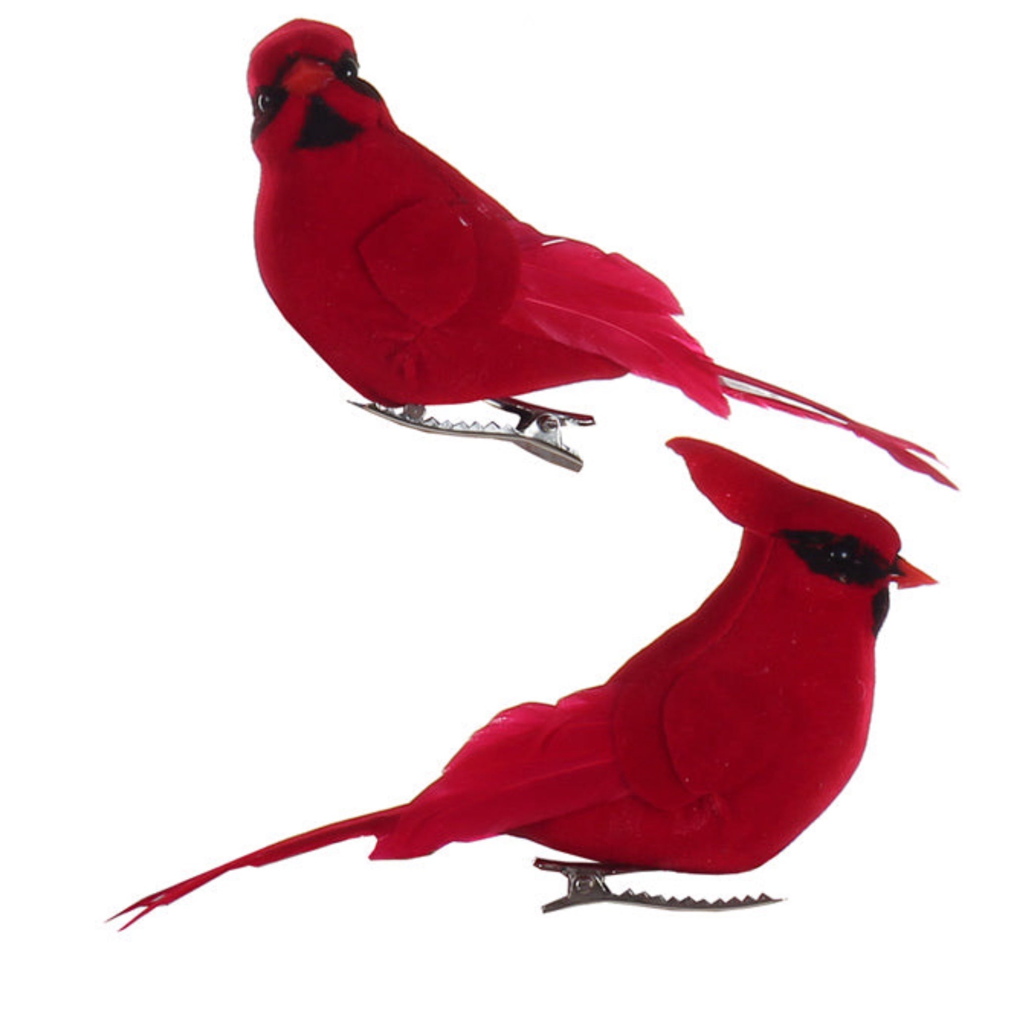 Assorted Red Clip On Bird Ornament, INDIVIDUALLY SOLD