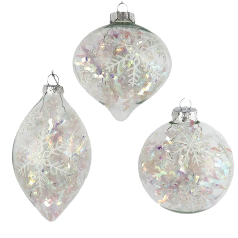 Assorted Iridescent Snowflake Ball, INDIVIDUALLY SOLD