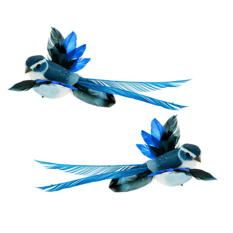 Assorted Blue Clip On Bird Ornament, INDIVIDUALLY SOLD