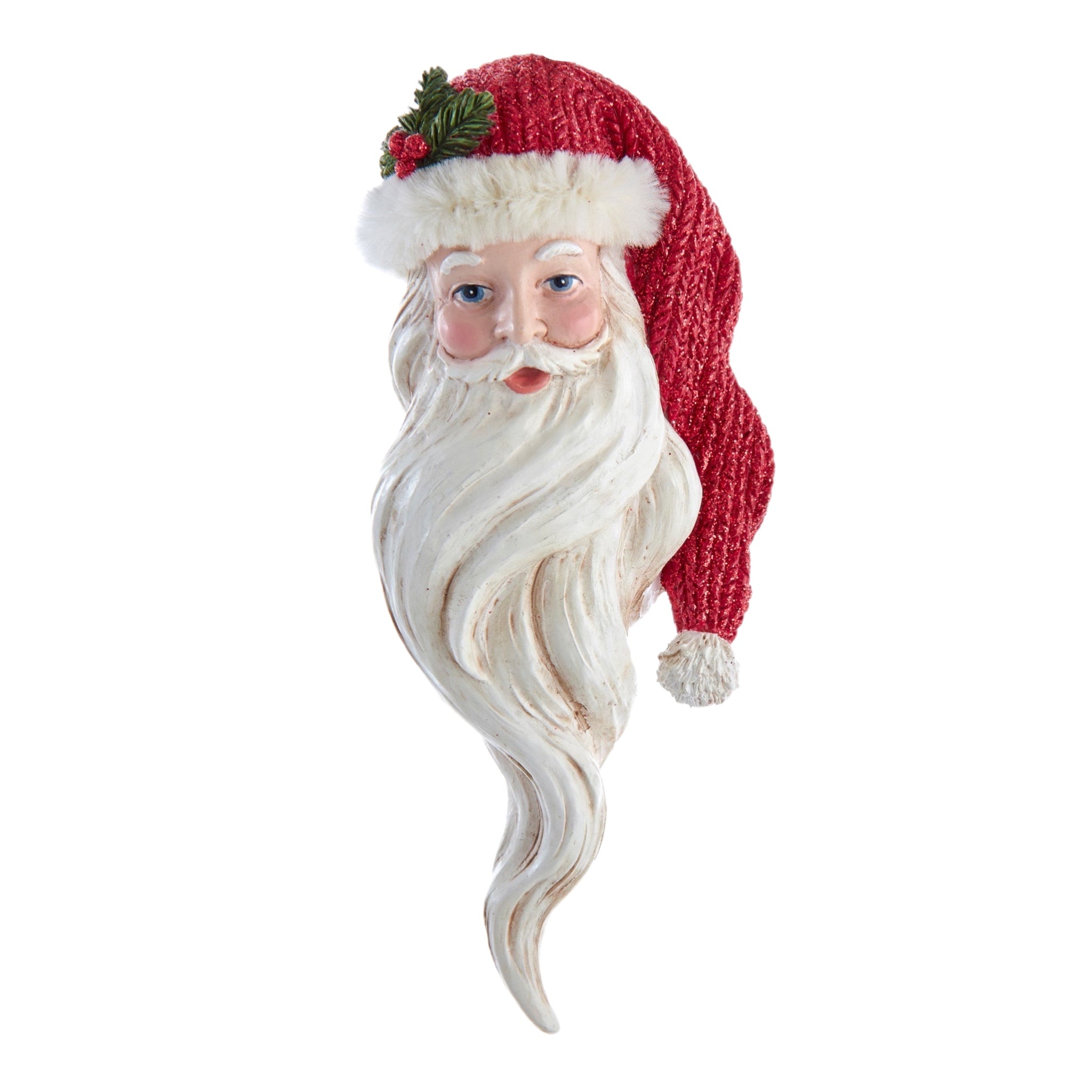 Santa Head With Long Beard Ornament