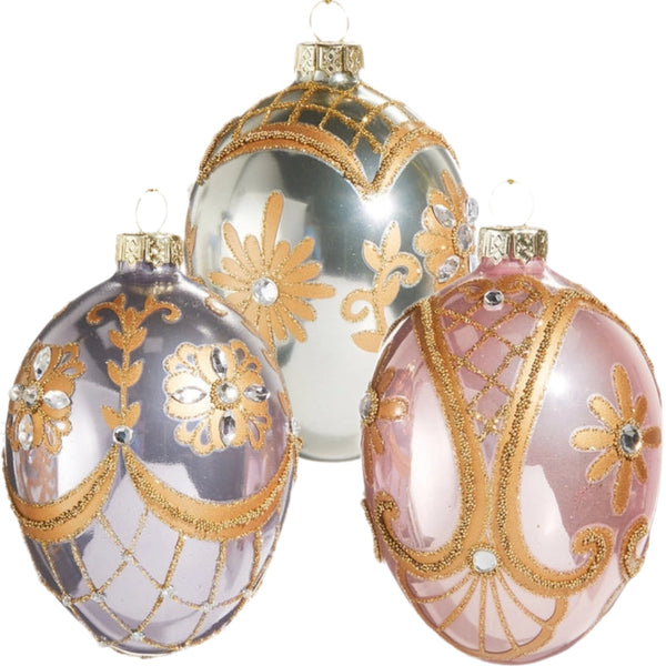Assorted Glass Egg Ornaments, INDIVIDUALLY SOLD