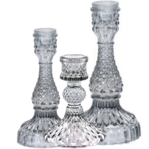 Assorted Glass Taper Candle Holder, INDIVIDUALLY SOLD