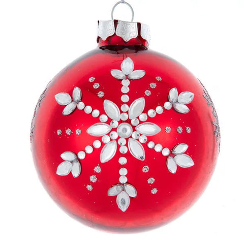 Red With White Snowflake Ball