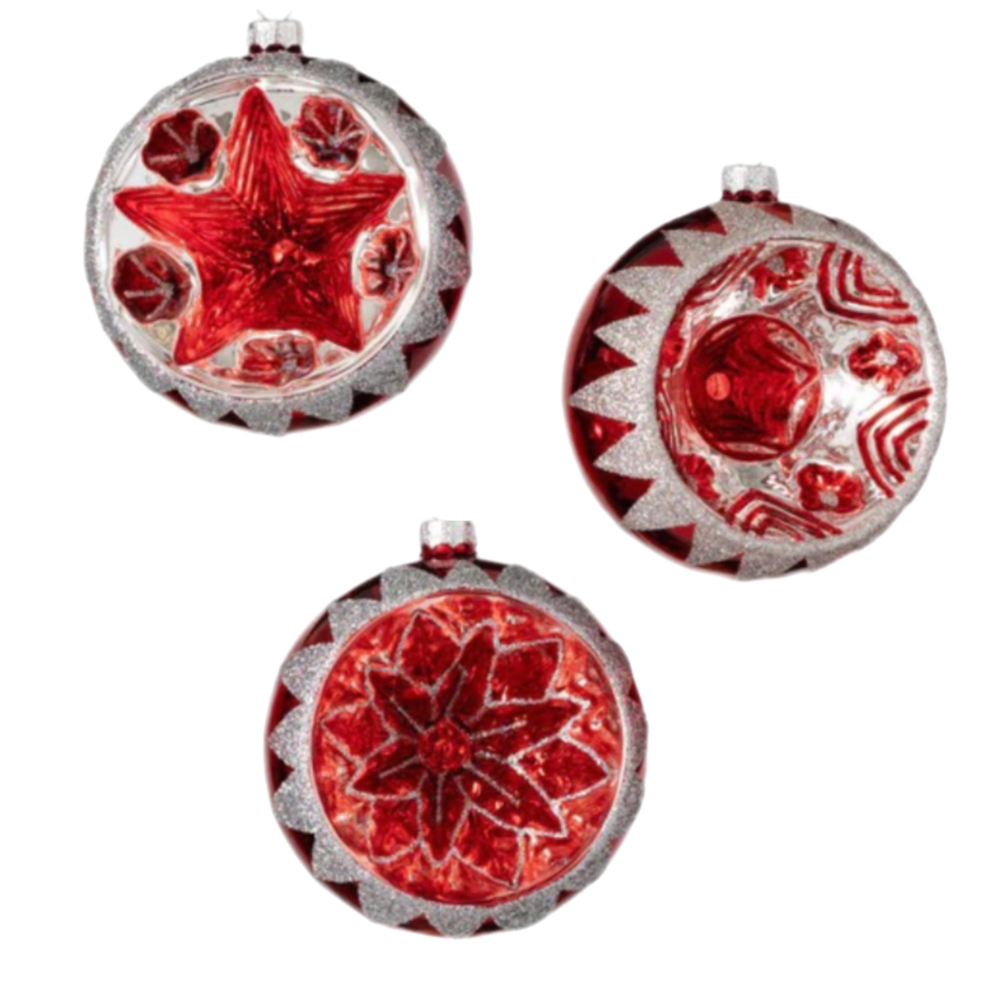 Assorted Red Reflector Ball, INDIVIDUALLY SOLD