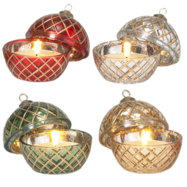 Assorted Small Tealight Ornament Flameless Candle, INDIVIDUALLY SOLD