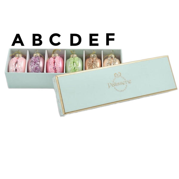 Assorted Glitter Macaron Ornament, INDIVIDUALLY SOLD