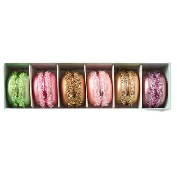 Assorted Glitter Macaron Ornament, INDIVIDUALLY SOLD