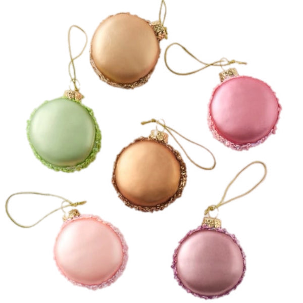 Assorted Glitter Macaron Ornament, INDIVIDUALLY SOLD