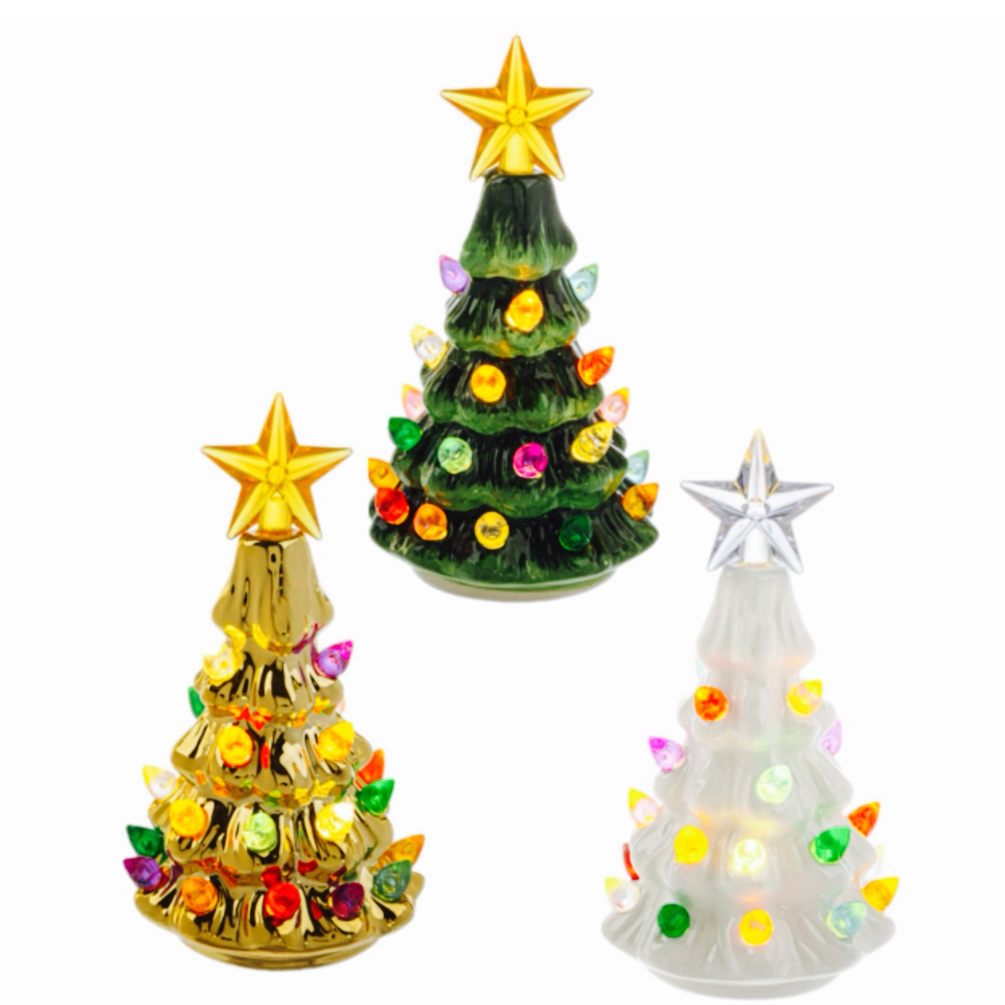 Assorted 4" Mini Ceramic Tree Figurine, INDIVIDUALLY SOLD