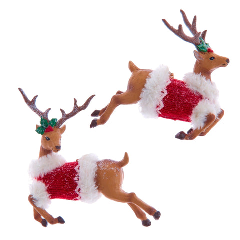 Assorted Reindeer In Coat Ornament, INDIVIDUALLY SOLD