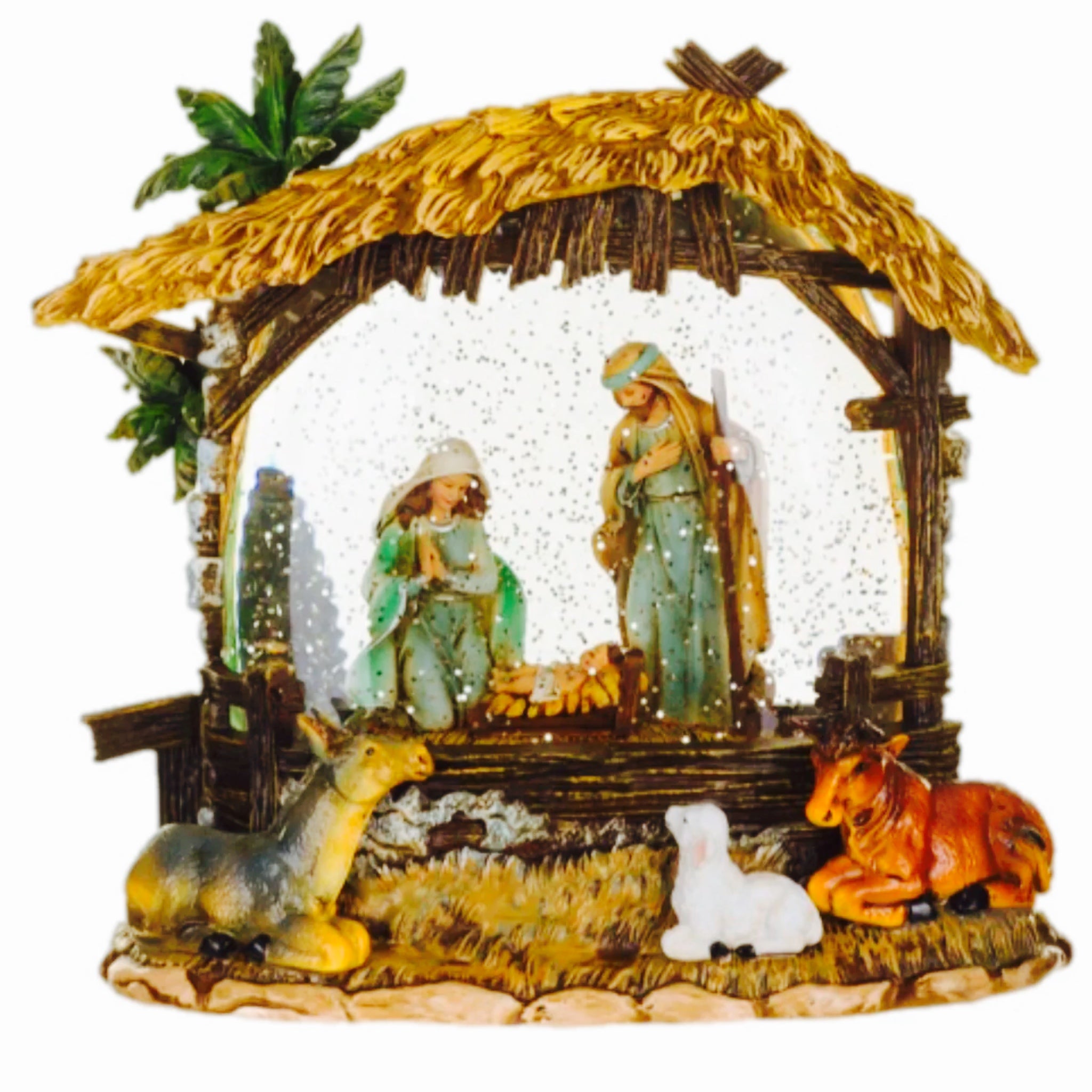 8" Nativity Scene Glitterdome