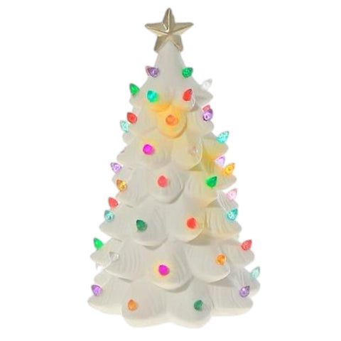 11.5" White Ceramic Tree Figurine