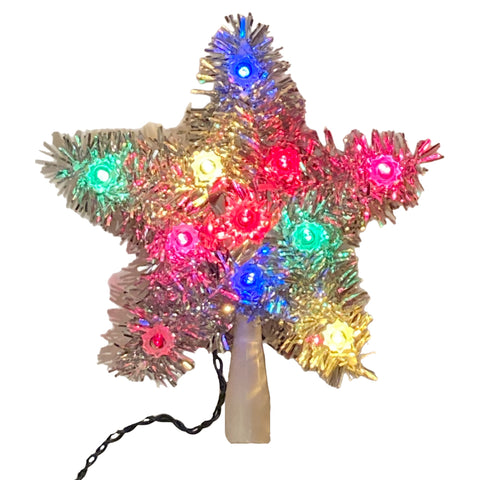 8" Lit Multicoloured Star Tree Topper