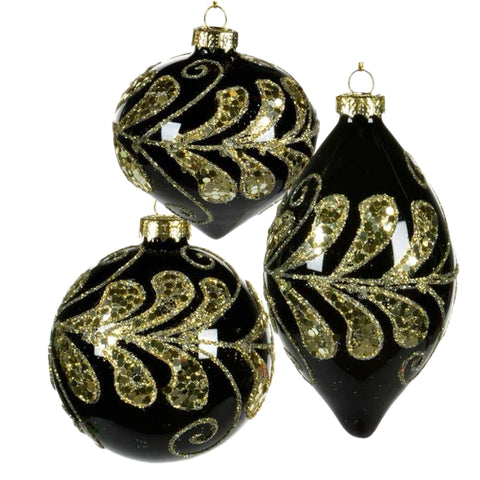 Assorted Black & Gold Swirl Ball, INDIVIDUALLY SOLD