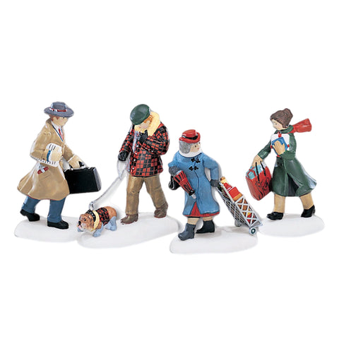 Christmas in the City: Busy City Sidewalks, Set Of 4