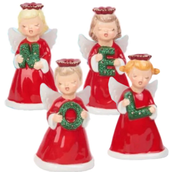 NOEL Angel Taper Candle Holder, Set Of 4