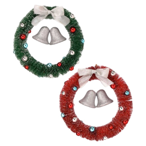 Assorted Wreath With Bell Ornament, INDIVIDUALLY SOLD