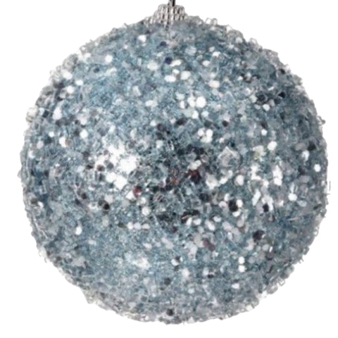 4.5" Small Blue Iced Sequin Ball