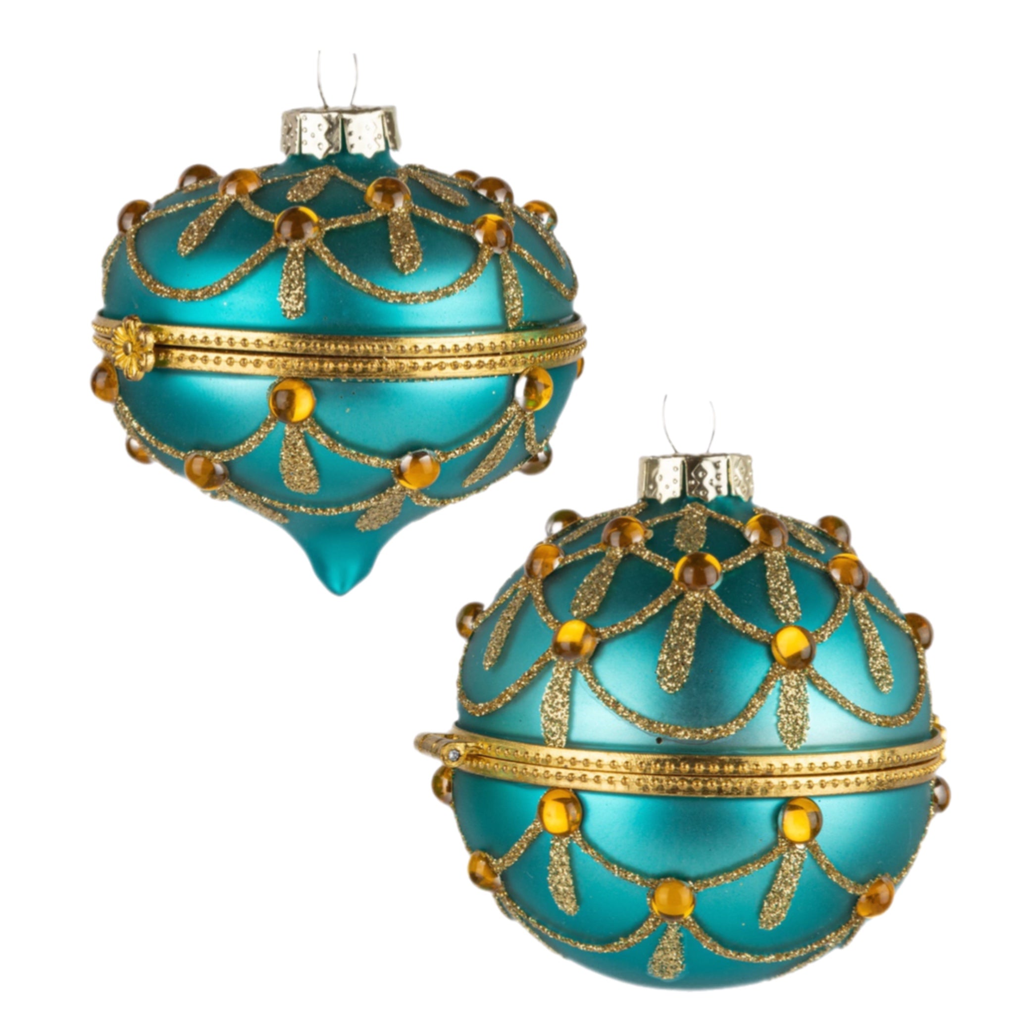 Assorted Blue Beaded Hinged Ball, INDIVIDUALLY SOLD