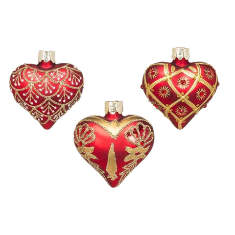 Assorted Fancy Heart Ornament, INDIVIDUALLY SOLD