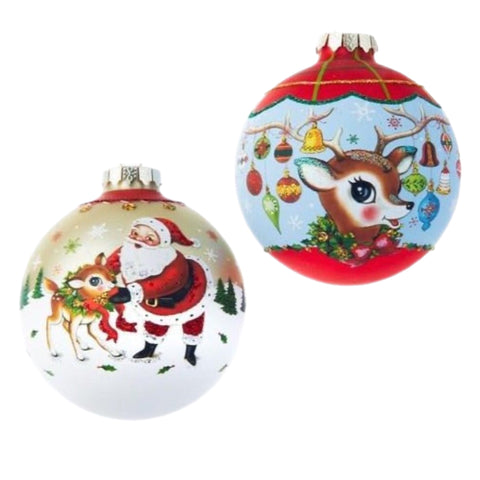 Assorted Santa And Reindeer Ball, INDIVIDUALLY SOLD