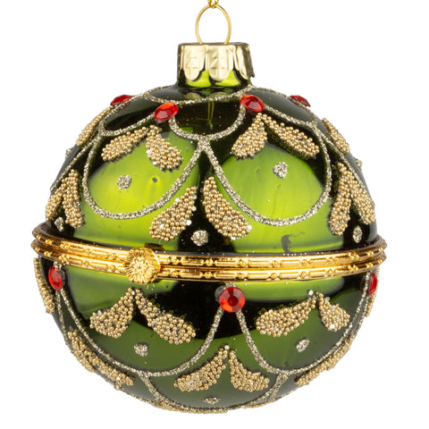 Green Beaded Hinged Ball