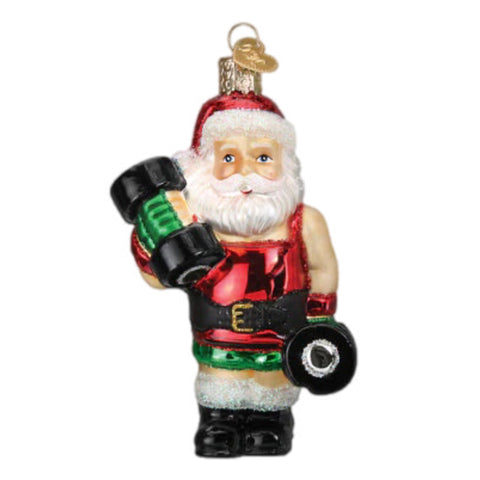 Bodybuilder Santa Ornament
