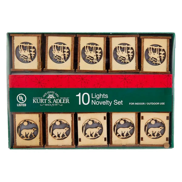 11.5' Mini Wooden Lantern Lights, Set Of 10 INDOOR