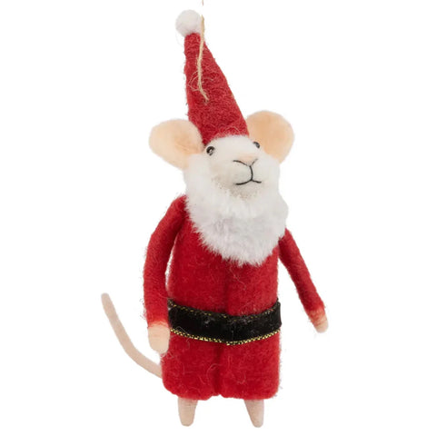 Mouse In Santa Suit Ornament