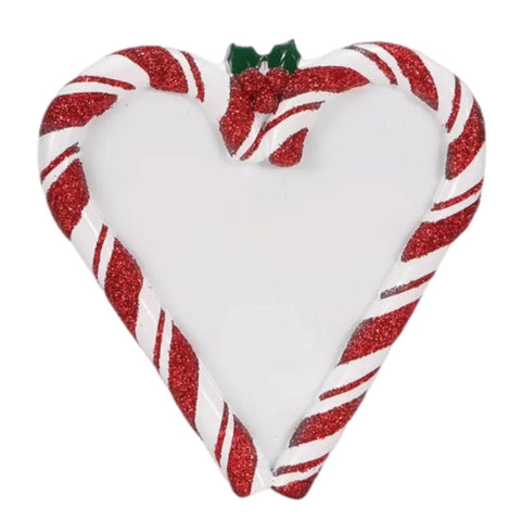 Candy Cane Heart Ornament