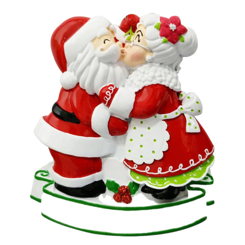 Mr. And Mrs. Claus Kissing Ornament