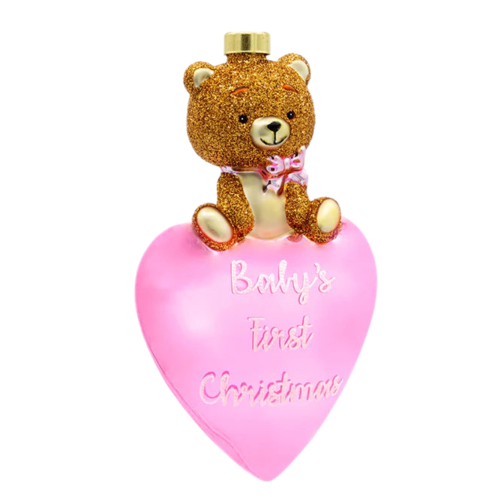 Baby's First Girl Teddy Bear Heart Ornament