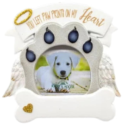 Dog Paw Print Memorial Frame Ornament