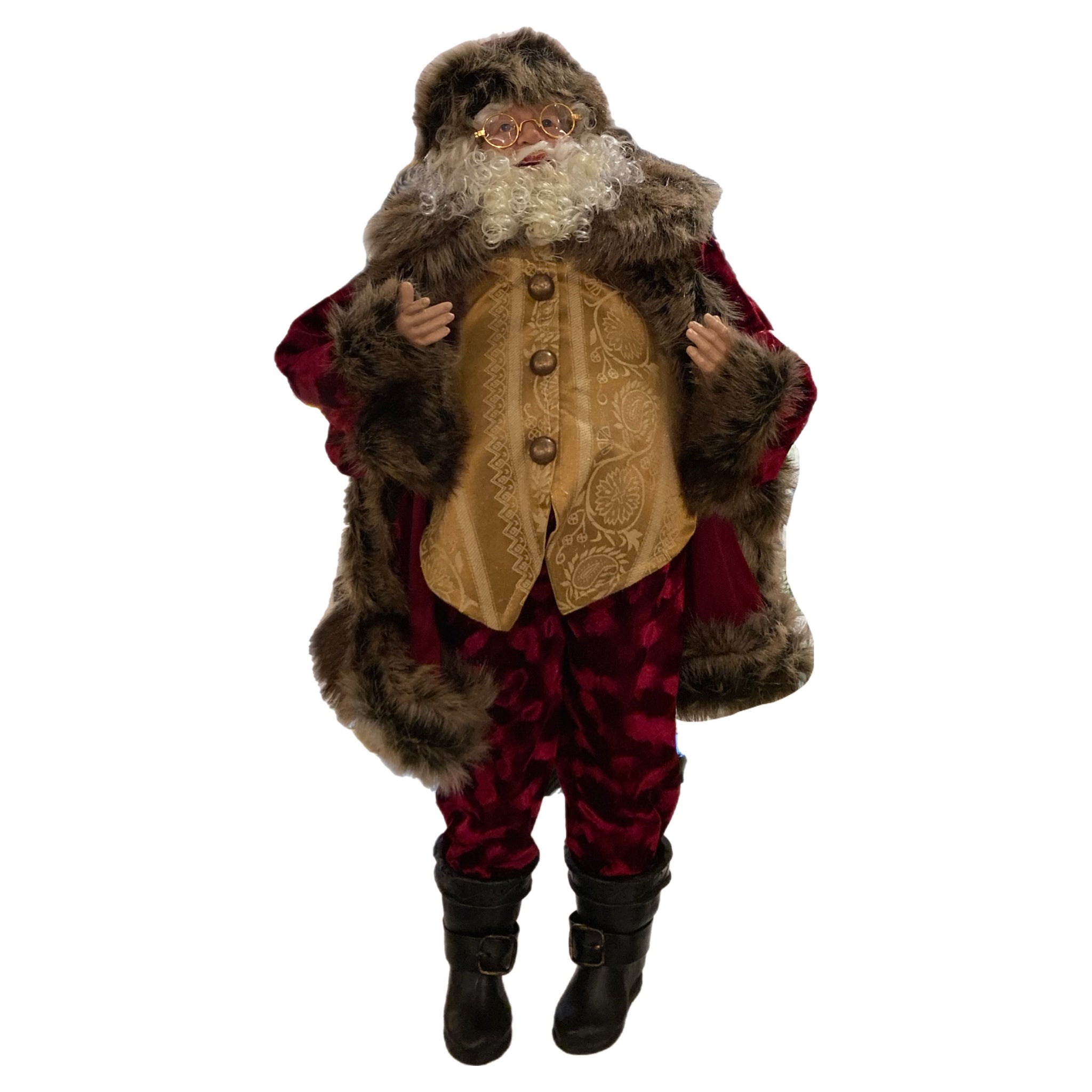 Santa In Gold Vest Figurine