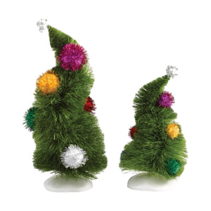 Grinch Village: Wonky Trees, Set Of 2