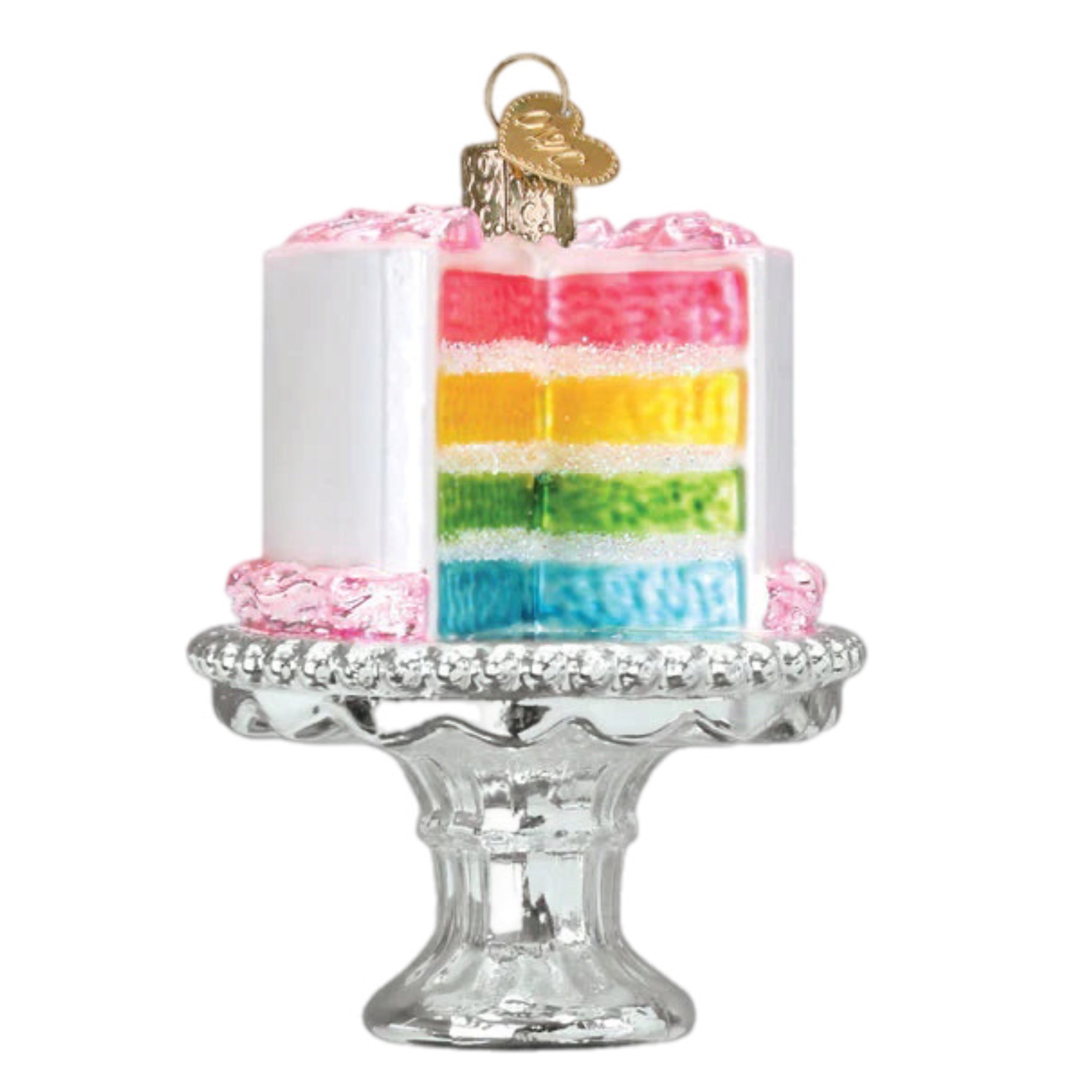 Rainbow Cake On Stand Ornament