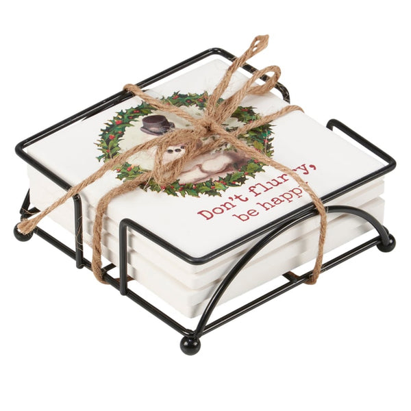 Holiday Puns Coasters, Set Of 4