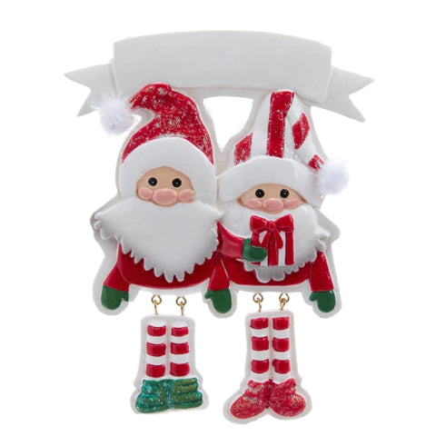 Santa & Mrs. Claus Dangle Legs Ornament