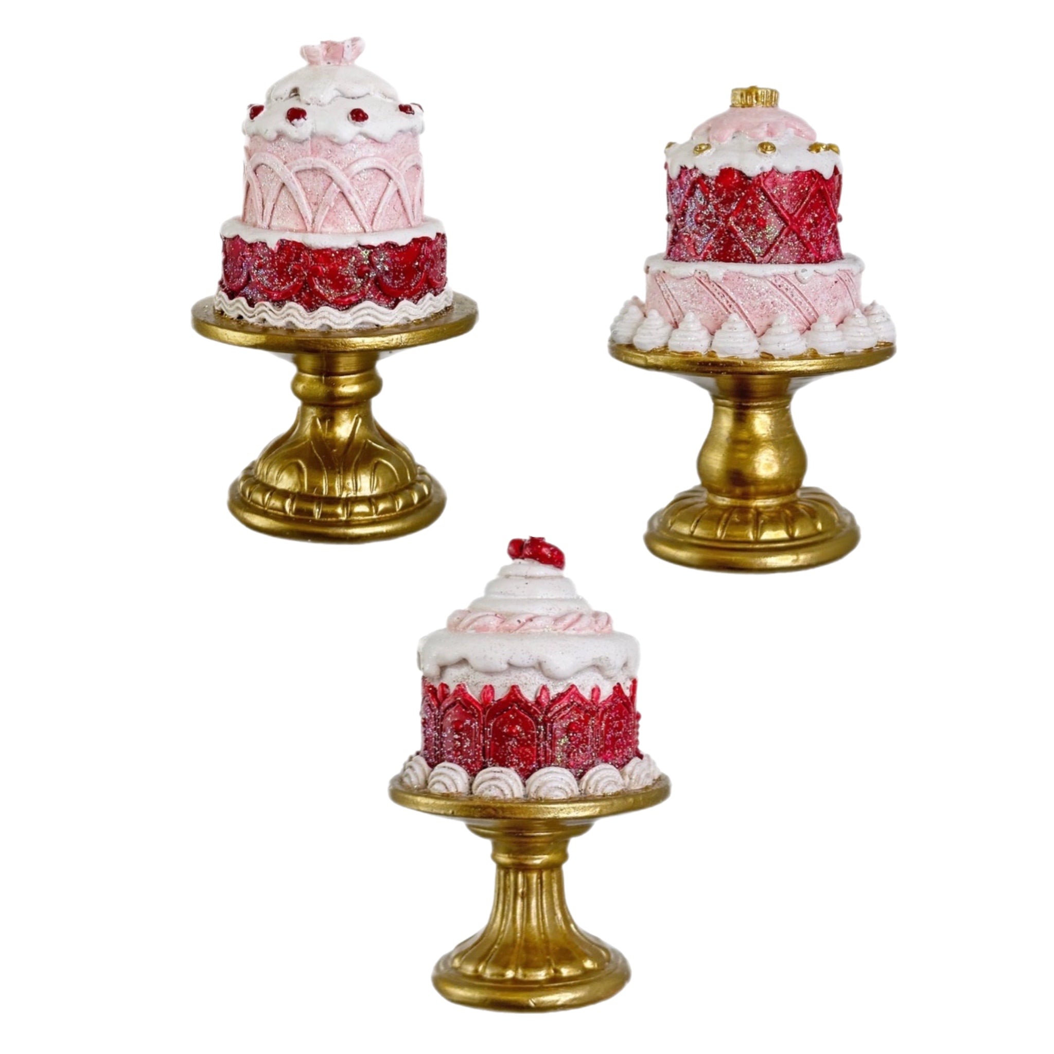 Assorted Red And Pink Cake Ornament, INDIVIDUALLY SOLD