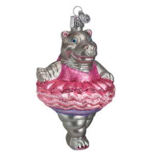 Ballerina Hippo Ornament