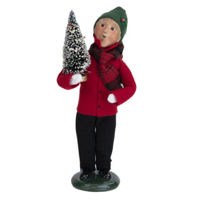 Byers Choice: Boy Holding Tree